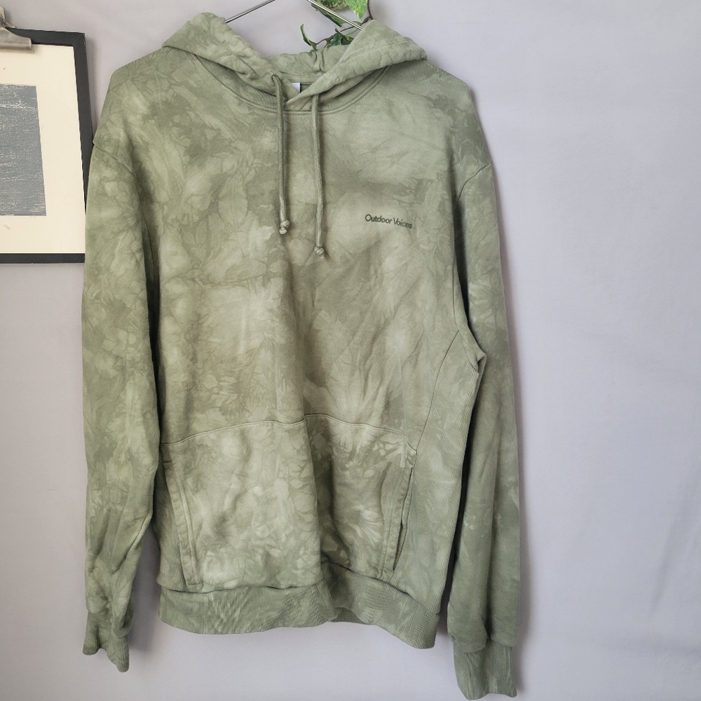 Outdoor Voices Pick Up Hoodie‎ Sweatshirt Tea Tree Tie Dye Green L